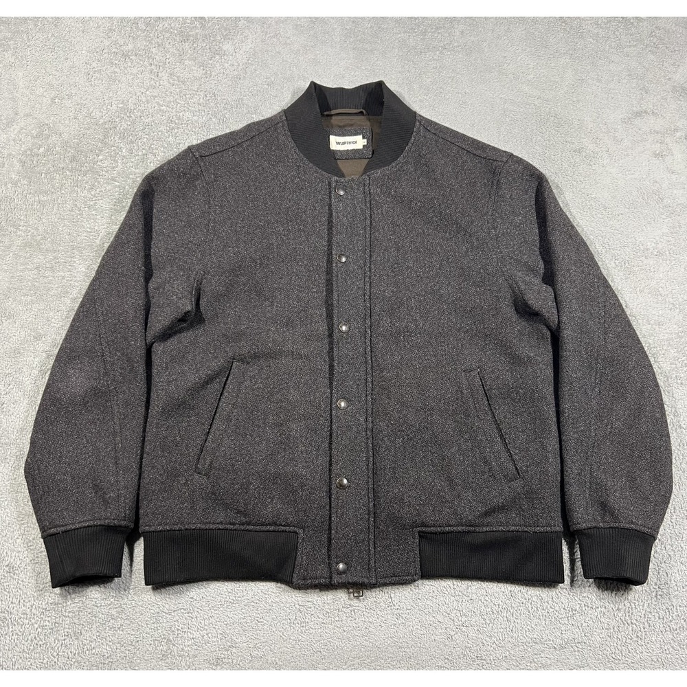 Taylor Stitch Bomber Jacker Mens 42 Large Wool Blend Full Zip Snap Lined